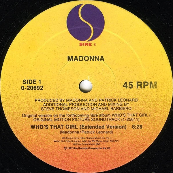 Madonna : Who's That Girl (12", Maxi, Spe)