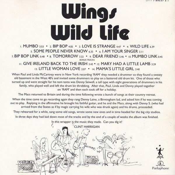 Wings (2) : Wild Life (CD, Album, RE, RM)