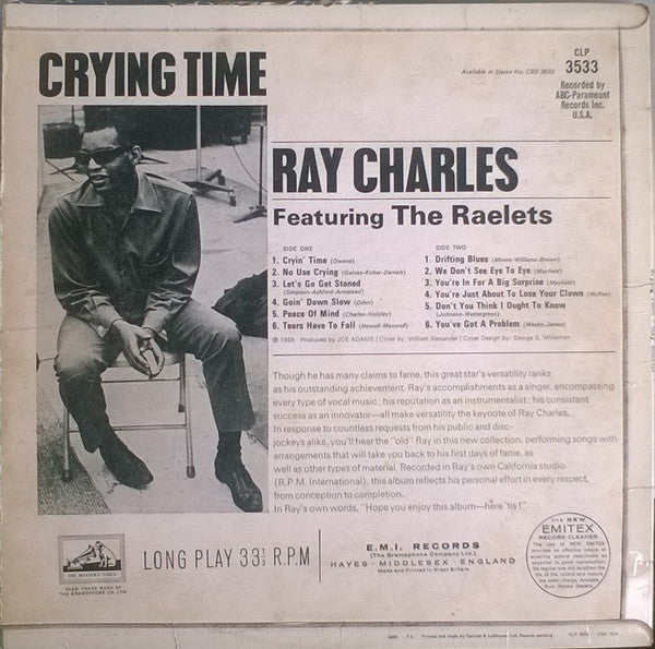 Ray Charles : Crying Time (LP, Album, Mono)