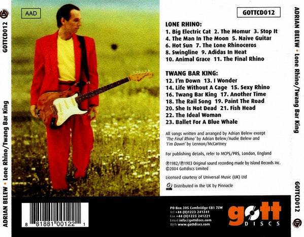 Adrian Belew : Lone Rhino / Twang Bar King (CD, Comp, RM)