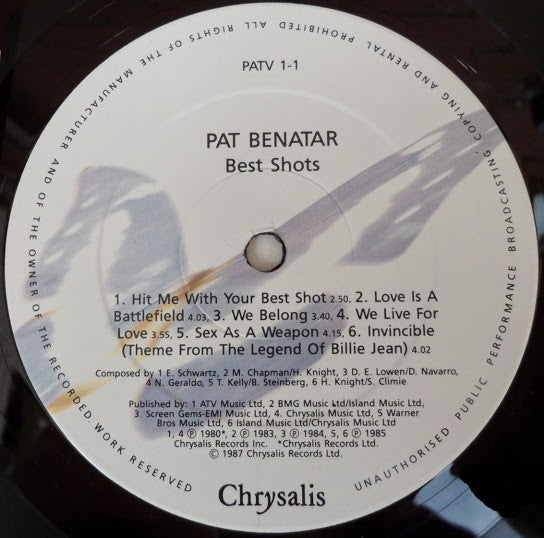 Pat Benatar : Best Shots (LP, Comp)