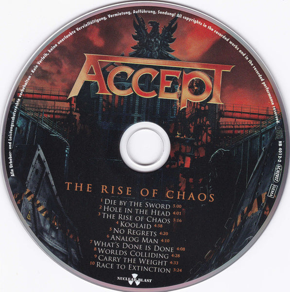 Accept : The Rise Of Chaos (CD, Album)