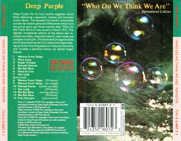 Deep Purple : Who Do We Think We Are (CD, Album, RE, RM, RP)