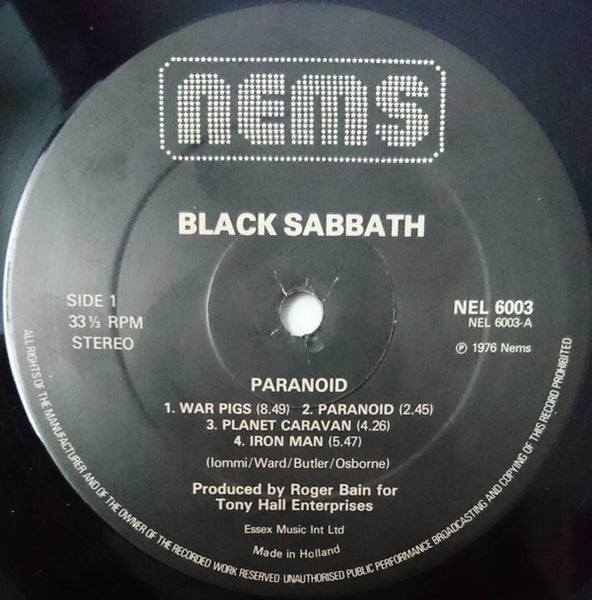 Black Sabbath : Paranoid (LP, Album, RE, Gat)