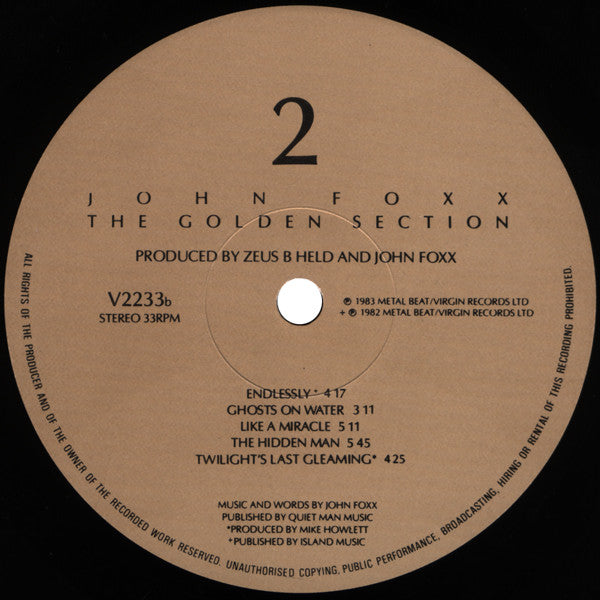 John Foxx : The Golden Section (LP, Album)