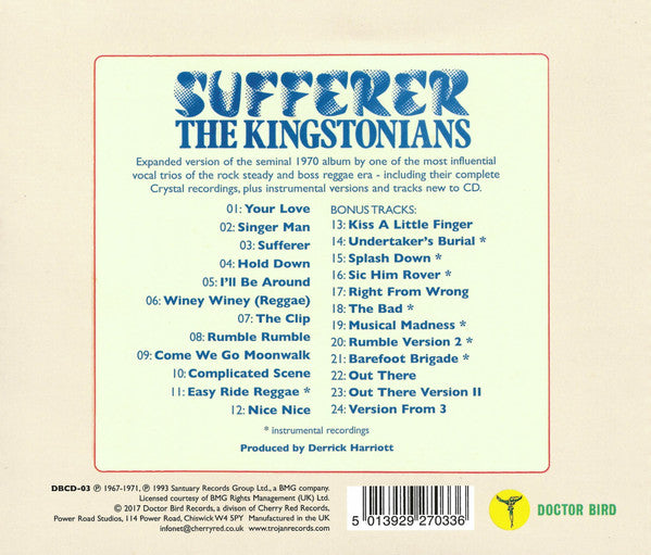 The Kingstonians : Sufferer (CD, Album, RE)