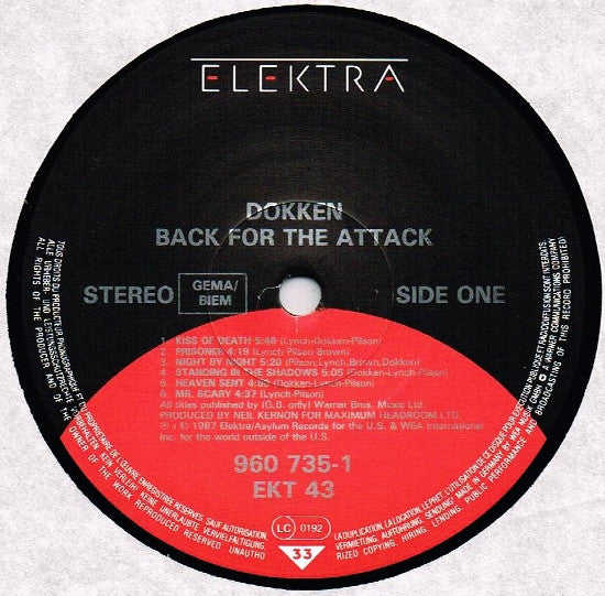 Dokken : Back For The Attack (LP, Album)