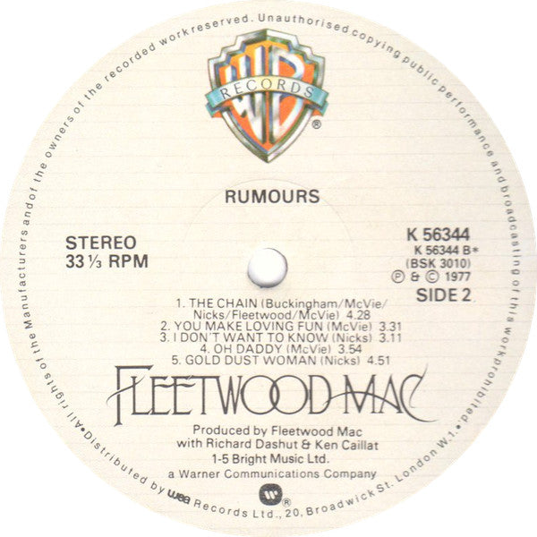 Fleetwood Mac : Rumours (LP, Album, RP)