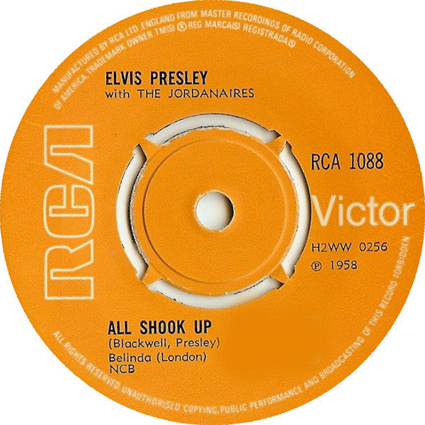 Elvis Presley With The Jordanaires : All Shook Up (7", Single, RE, 4-P)