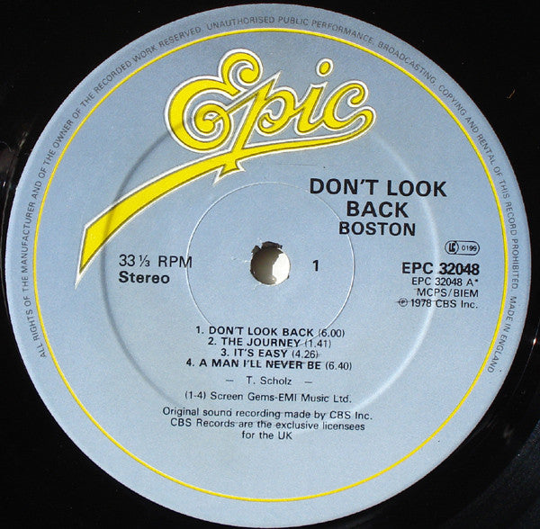 Boston : Don't Look Back (LP, Album, RE)