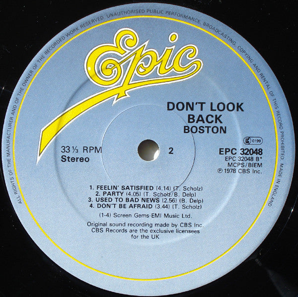 Boston : Don't Look Back (LP, Album, RE)