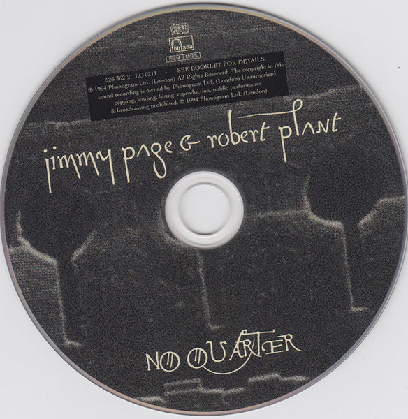 Jimmy Page & Robert Plant : No Quarter: Jimmy Page & Robert Plant Unledded (CD, Album, RP)