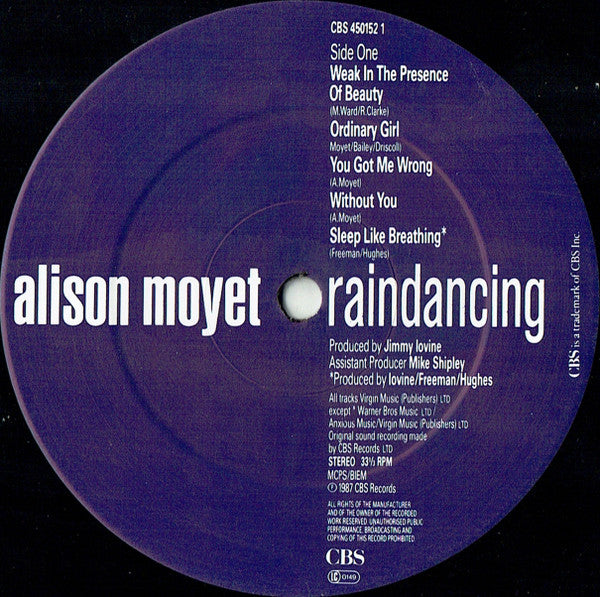 Alison Moyet : Raindancing (LP, Album)