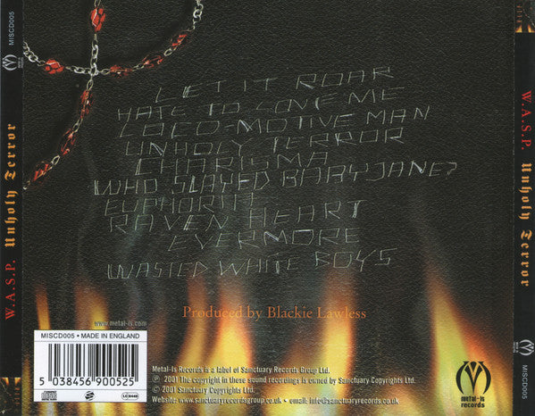 W.A.S.P. : Unholy Terror (CD, Album)