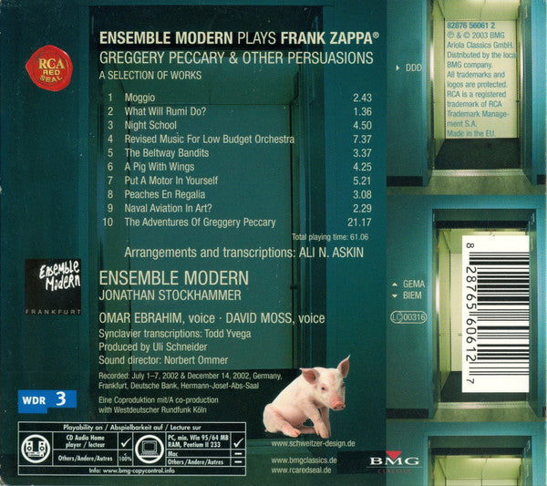 Ensemble Modern : Plays Frank Zappa - Greggery Peccary & Other Persuasions - A Selection Of Works (CD, Album, Copy Prot.)