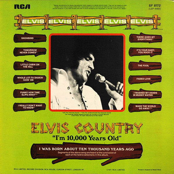 Elvis Presley : Elvis Country (I'm 10,000 Years Old) (LP, Album)