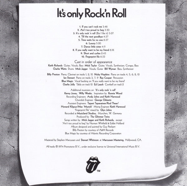 The Rolling Stones : It's Only Rock 'N Roll (CD, Album, RE)