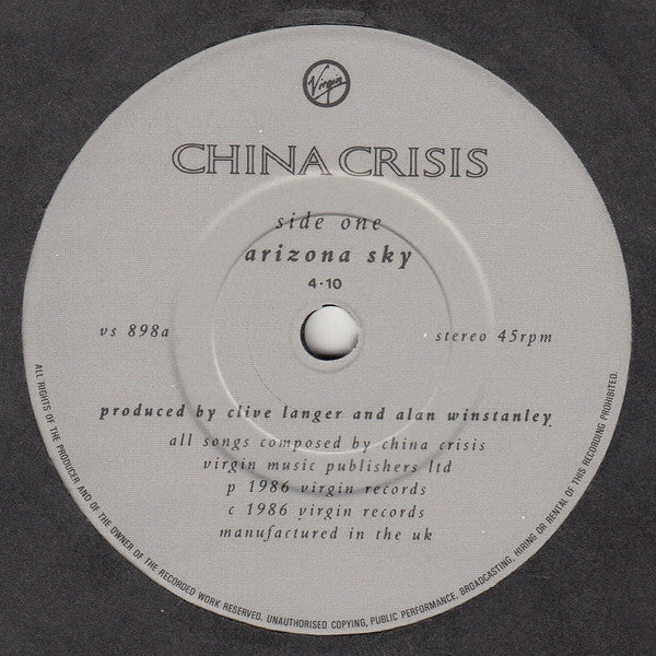 China Crisis : Arizona Sky (7", Single)