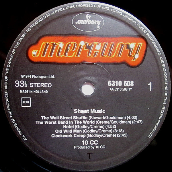 10cc : Sheet Music (LP, Album, RE)