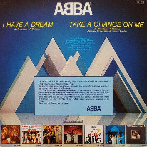 ABBA : I Have A Dream / Take A Chance On Me (Recorded Live At Wembley Arena, London) (12", Single)