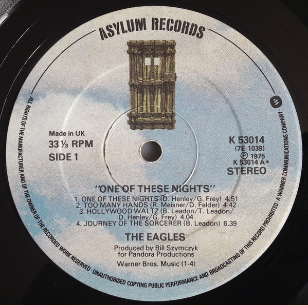 Eagles : One Of These Nights (LP, Album, RE, Emb)