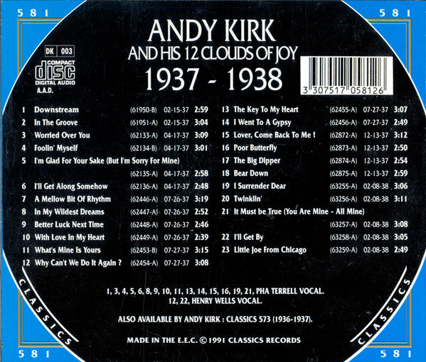 Andy Kirk And His Twelve Clouds Of Joy* : 1937-1938 (CD, Comp)