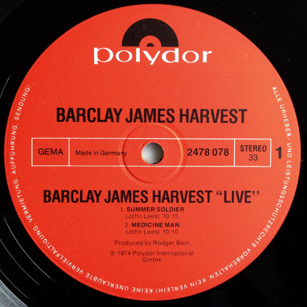 Barclay James Harvest : Live (2xLP, Album, RE, Lam)