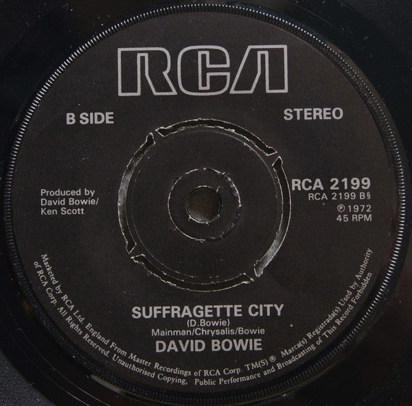 David Bowie : Starman / Suffragette City (7", Single, RE, Bla)