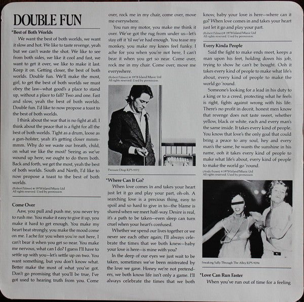 Robert Palmer : Double Fun (LP, Album)