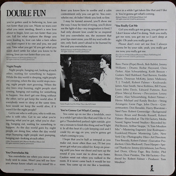 Robert Palmer : Double Fun (LP, Album)