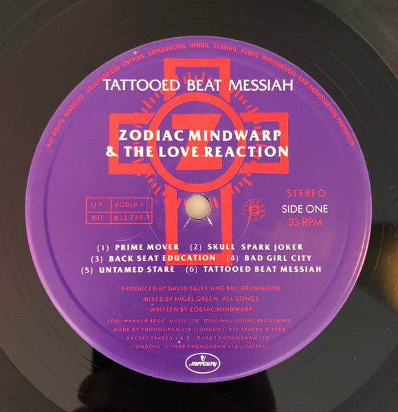 Zodiac Mindwarp And The Love Reaction : Tattooed Beat Messiah (LP, Album)