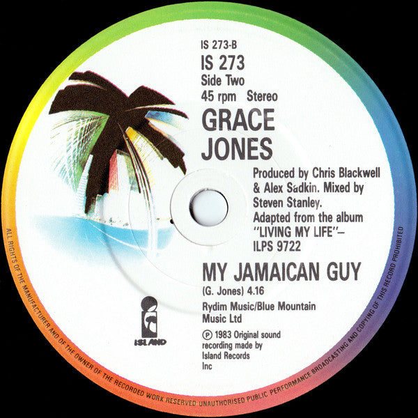 Grace Jones : Private Life, My Jamaican Guy (7", Single)