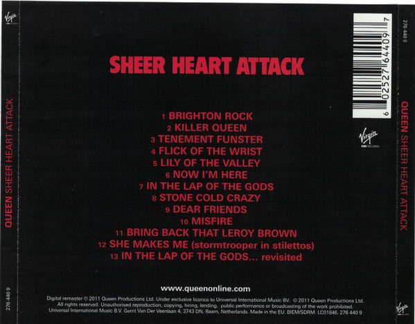 Queen : Sheer Heart Attack (CD, Album, RE, RM, RP, Jew)