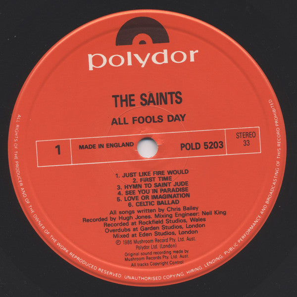 The Saints (2) : All Fools Day (LP, Album)