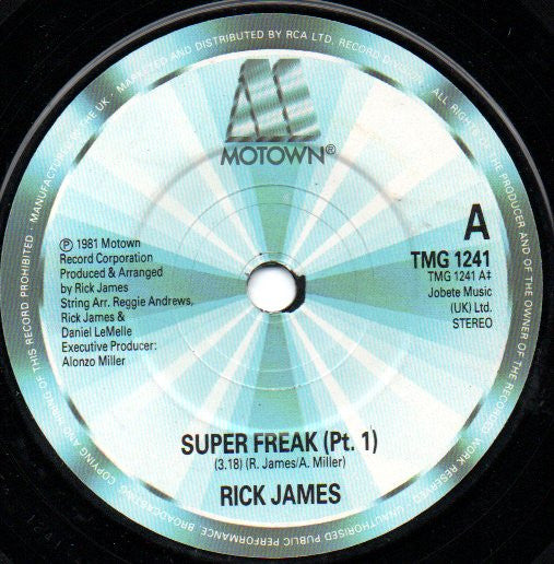 Rick James : Super Freak (7", Single, Sol)