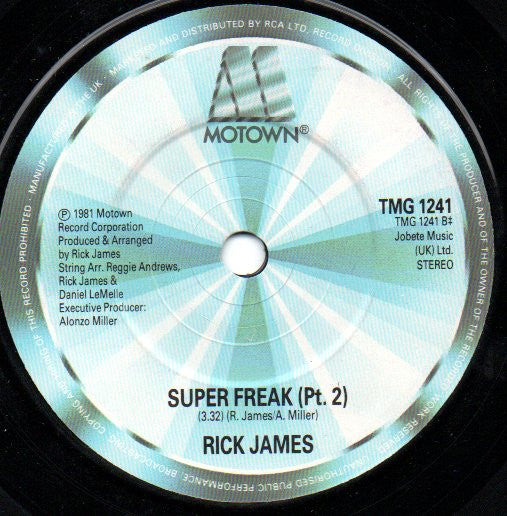 Rick James : Super Freak (7", Single, Sol)