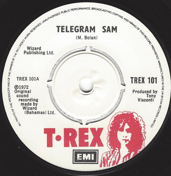 T-Rex* : Telegram Sam (7", Single, RE)