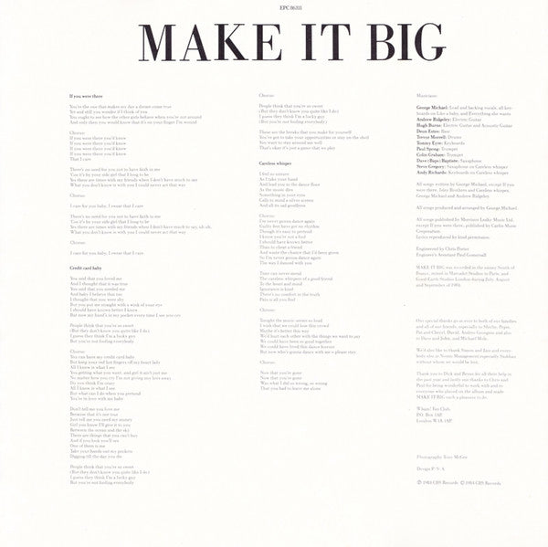 Wham! : Make It Big (LP, Album)