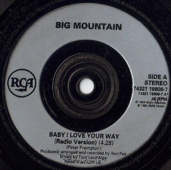 Big Mountain : Baby, I Love Your Way (7", Single)