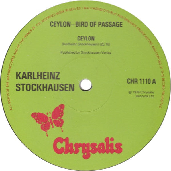 Karlheinz Stockhausen : Ceylon / Bird Of Passage (LP, Album)