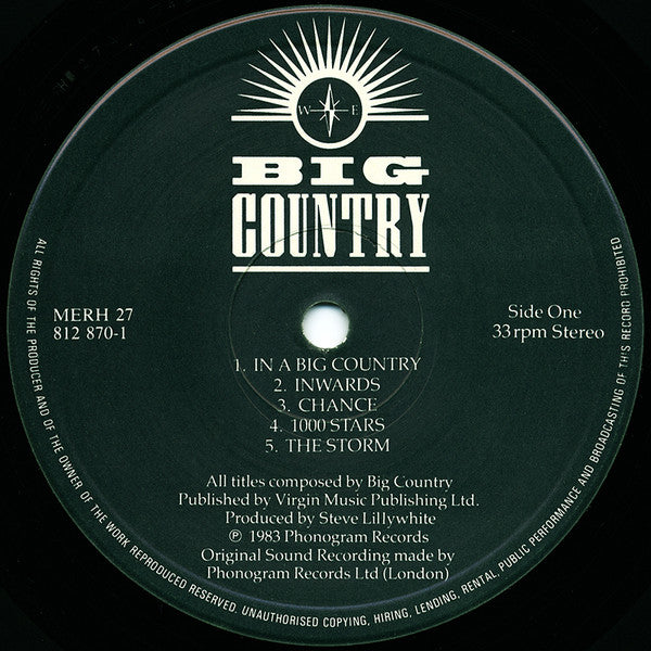 Big Country : The Crossing (LP, Album, Gre)