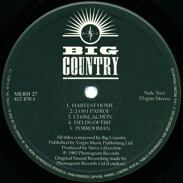 Big Country : The Crossing (LP, Album, Gre)