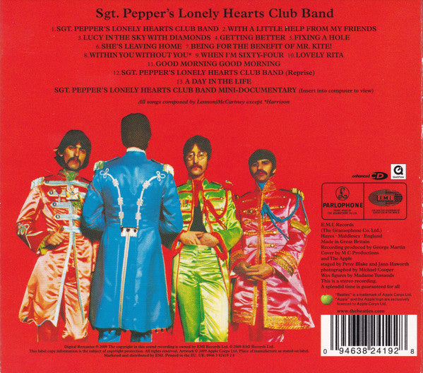 The Beatles : Sgt. Pepper's Lonely Hearts Club Band (CD, Album, Enh, RE, RM)