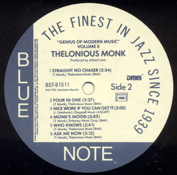 Thelonious Monk : Genius Of Modern Music Volume 2 (LP, Comp, RE, RM)