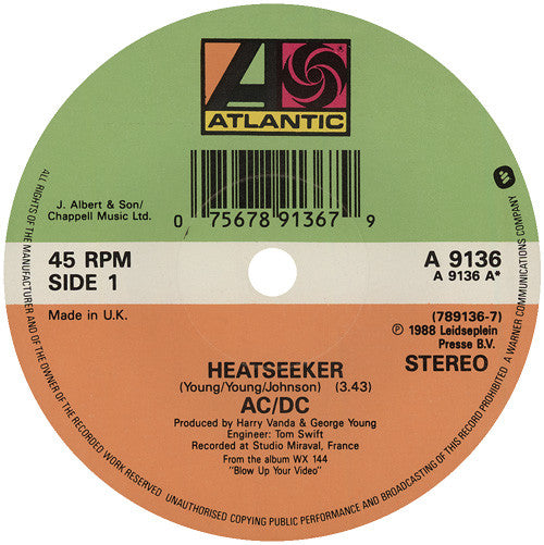 AC/DC : Heatseeker (7", Single, Pap)