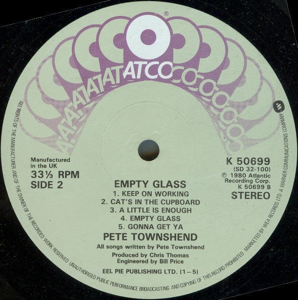 Pete Townshend : Empty Glass (LP, Album)