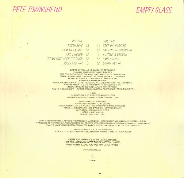 Pete Townshend : Empty Glass (LP, Album)