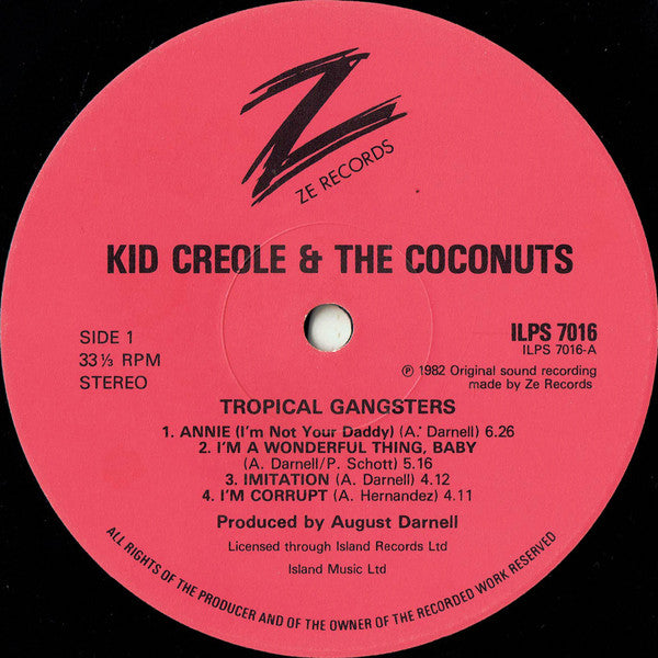 Kid Creole & The Coconuts* : Tropical Gangsters (LP, Album)