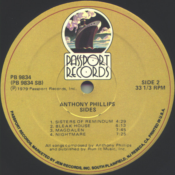 Anthony Phillips : Sides (LP, Album)