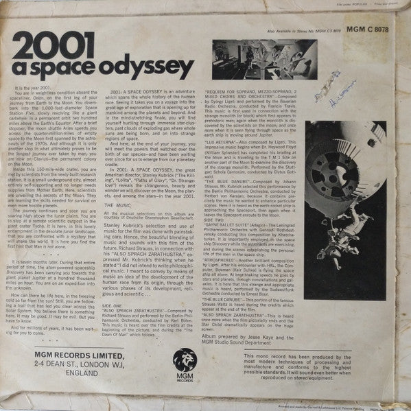 Various : 2001: A Space Odyssey (Music From The Motion Picture Sound Track) (LP, Comp, RE)